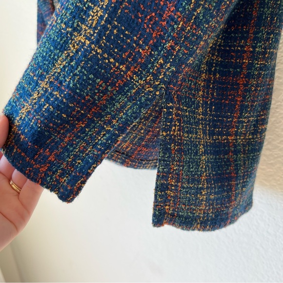SOLD Vintage Blue Plaid Shacket - Picture 7 of 10